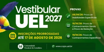 Prorrogação das inscrições Vestibular UEL 2027